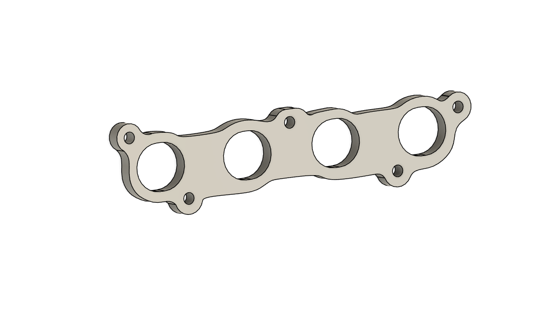 Honda k20/k24 exhaust flange DXF file download